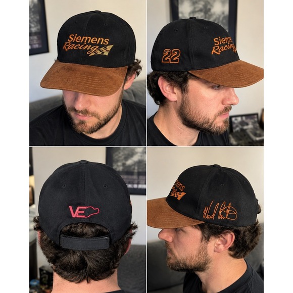 Vinyage Siemens Racing Ward Burton 22 Hat Black Brown Adjustable NASCAR Cap